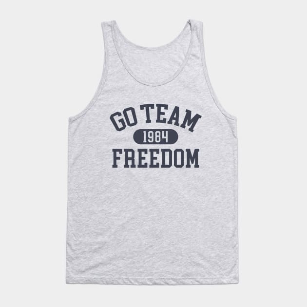 Go Team Freedom 1984 Retro Vintage 80s / 70s Style American College Gym TShirt Tank Top by CultTees